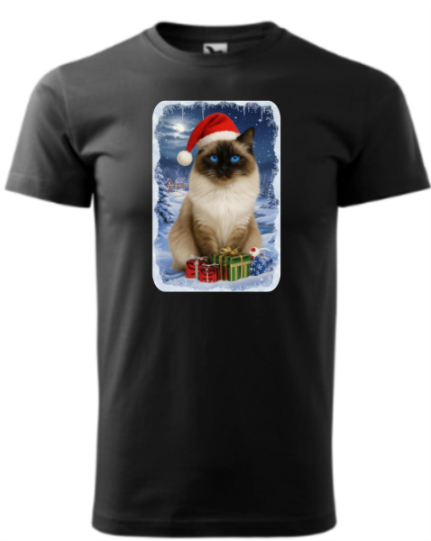 Vánoční tričko s kočkou Ragdoll3